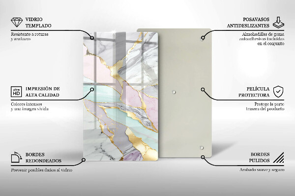 Kryt na indukčnú dosku Pastelový mramor