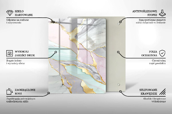 Kryt na indukčnú dosku Pastelový mramor