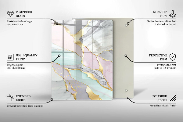 Kryt na indukčnú dosku Pastelový mramor