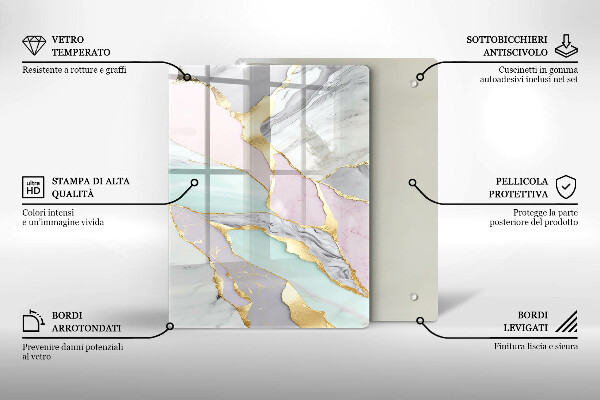 Kryt na indukčnú dosku Pastelový mramor