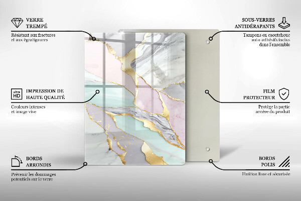 Kryt na indukčnú dosku Pastelový mramor
