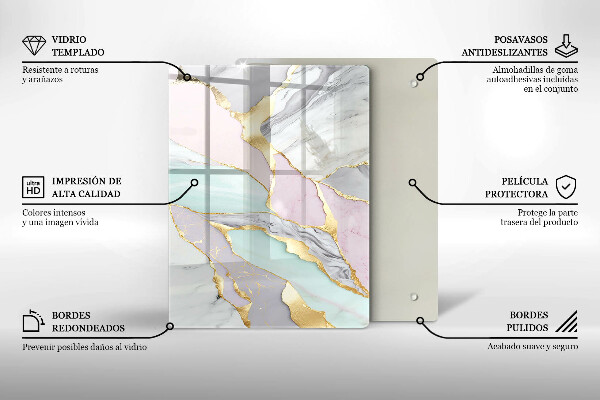 Kryt na indukčnú dosku Pastelový mramor