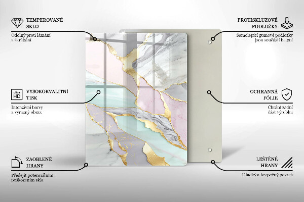 Kryt na indukčnú dosku Pastelový mramor