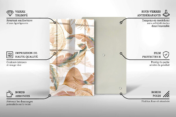 Kryt na indukčnú dosku Boho perie a listy