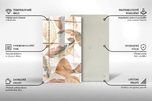 Kryt na indukčnú dosku Boho perie a listy