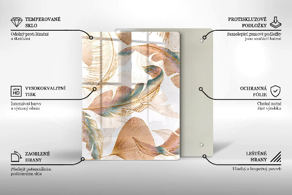 Kryt na indukčnú dosku Boho perie a listy