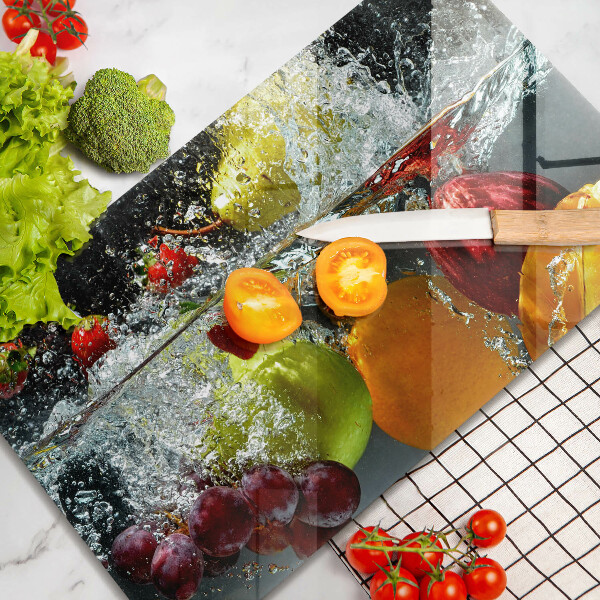 Krycia doska na sklokeramickú varnú dosku Šťavnaté ovocie vo vode