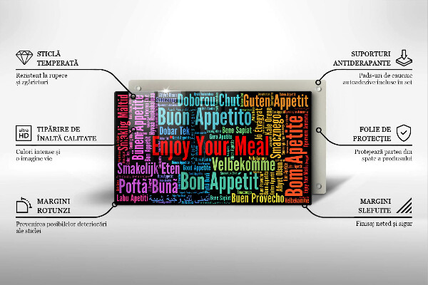 Krycia doska na sklokeramickú varnú dosku Titulky Jazyky dobrej chuti