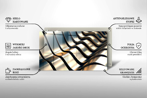 Krycia doska na sklokeramickú varnú dosku 3D kovové tvary