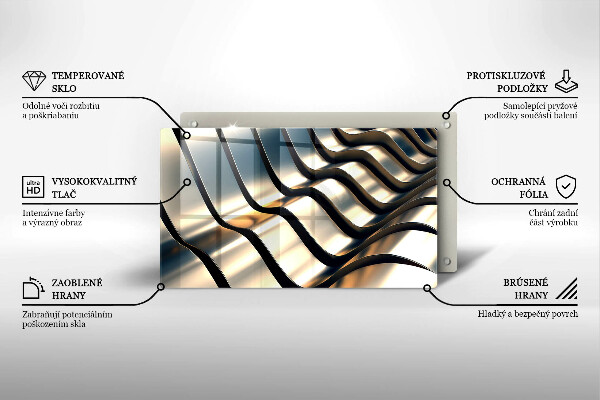 Krycia doska na sklokeramickú varnú dosku 3D kovové tvary