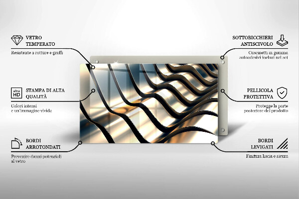 Krycia doska na sklokeramickú varnú dosku 3D kovové tvary