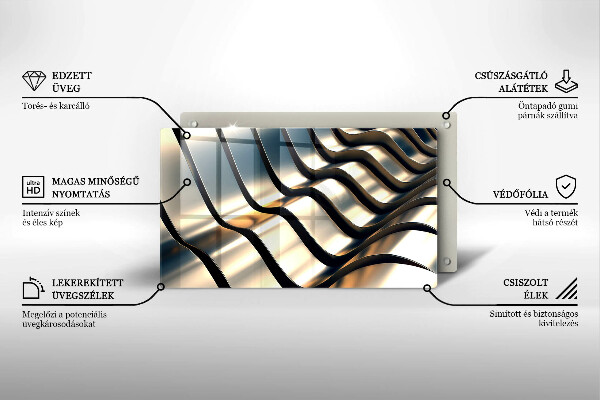 Krycia doska na sklokeramickú varnú dosku 3D kovové tvary