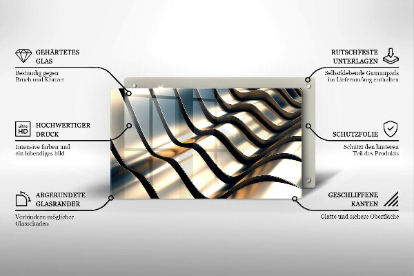 Krycia doska na sklokeramickú varnú dosku 3D kovové tvary