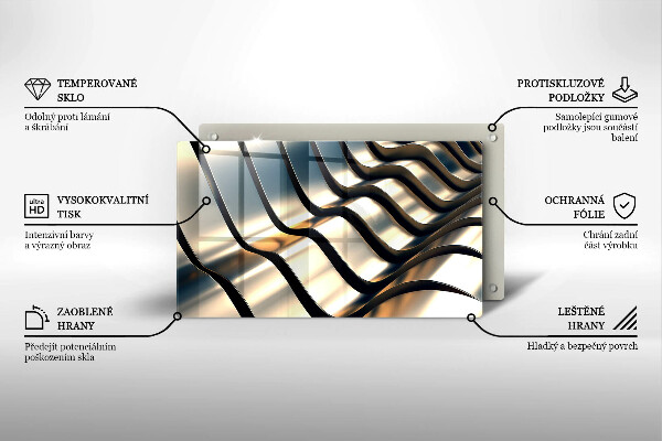 Krycia doska na sklokeramickú varnú dosku 3D kovové tvary