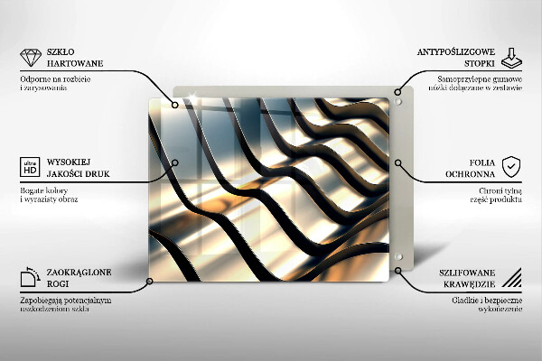 Krycia doska na sklokeramickú varnú dosku 3D kovové tvary