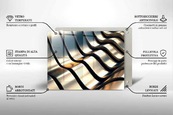 Krycia doska na sklokeramickú varnú dosku 3D kovové tvary