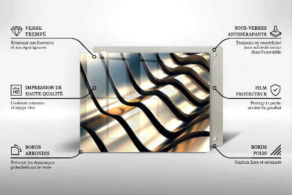 Krycia doska na sklokeramickú varnú dosku 3D kovové tvary