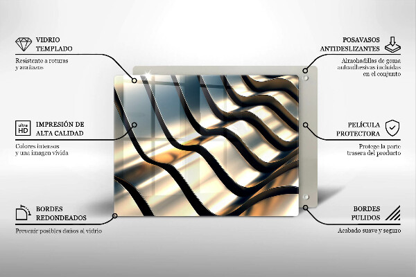 Krycia doska na sklokeramickú varnú dosku 3D kovové tvary