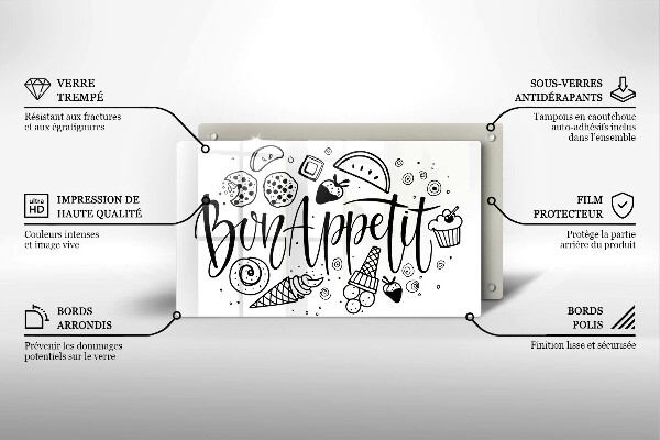 Sklenený kryt za sporák Bon Appetit