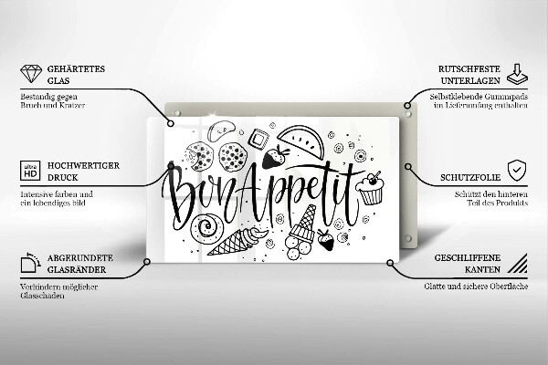 Sklenený kryt za sporák Bon Appetit