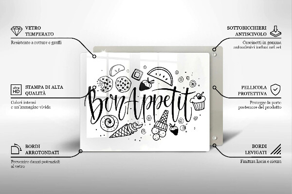 Sklenený kryt za sporák Bon Appetit