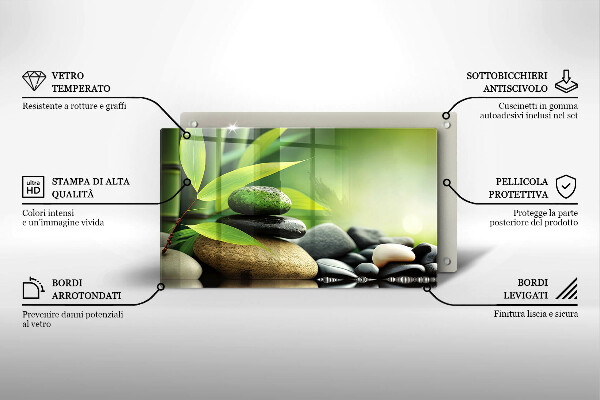 Kryt na plynový sporák Zen bambusové kamene