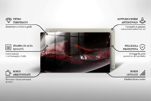 Kryt na plynový sporák Červené víno v pohári