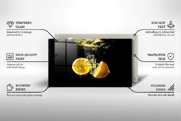 Krycia doska na sklokeramickú varnú dosku Šťavnaté citrónové ovocie