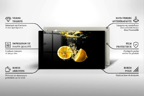 Krycia doska na sklokeramickú varnú dosku Šťavnaté citrónové ovocie