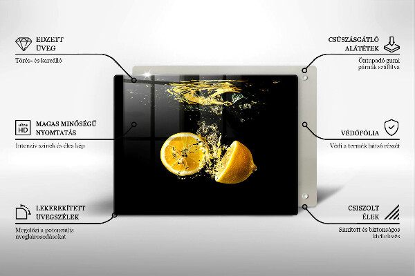 Krycia doska na sklokeramickú varnú dosku Šťavnaté citrónové ovocie