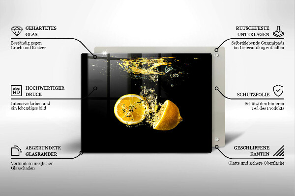 Krycia doska na sklokeramickú varnú dosku Šťavnaté citrónové ovocie