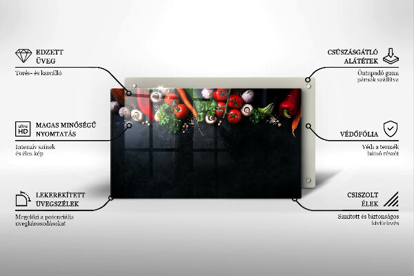 Kryt na plynový sporák Farebná zelenina