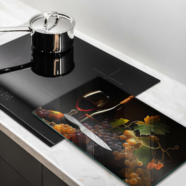 Kryt na plynový sporák Pohár vína a hrozna