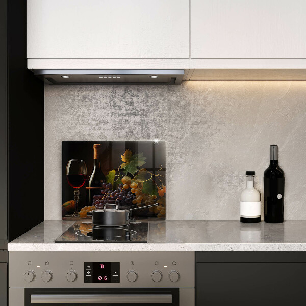 Kryt na plynový sporák Pohár vína a hrozna