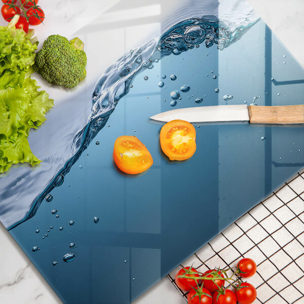 Sklenený kryt za sporák Modrá voda