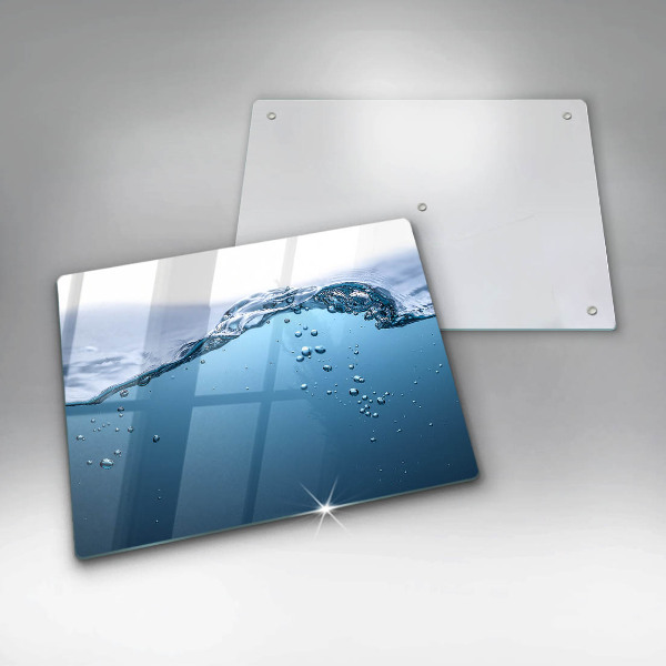 Sklenený kryt za sporák Modrá voda