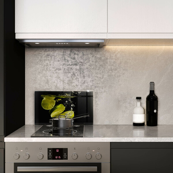 Sklenený kryt za sporák Limetky vo vode