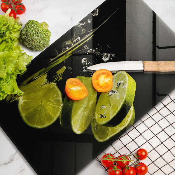 Sklenený kryt za sporák Limetky vo vode