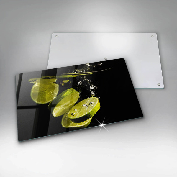 Sklenený kryt za sporák Limetky vo vode