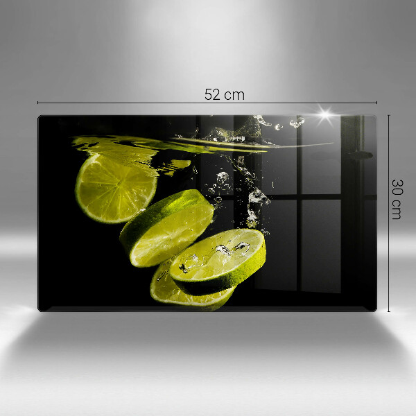 Sklenený kryt za sporák Limetky vo vode