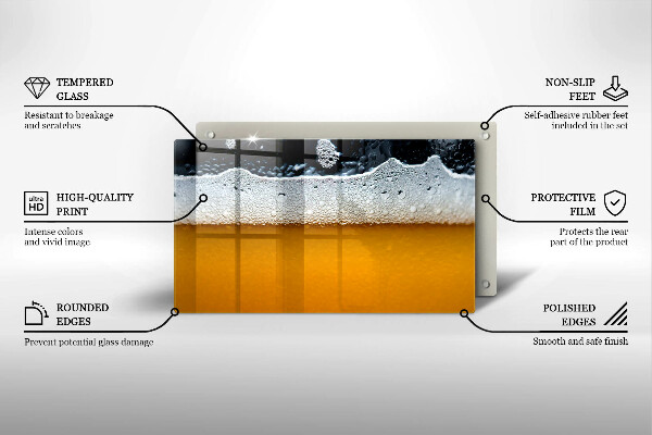 Sklenený kryt za sporák Pite pivnú penu