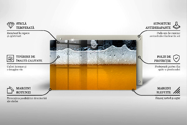 Sklenený kryt za sporák Pite pivnú penu