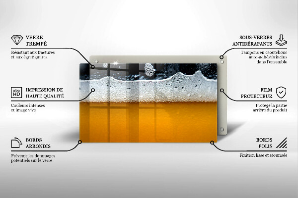 Sklenený kryt za sporák Pite pivnú penu