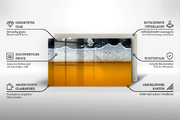Sklenený kryt za sporák Pite pivnú penu