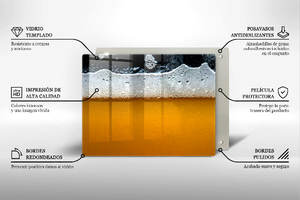 Sklenený kryt za sporák Pite pivnú penu