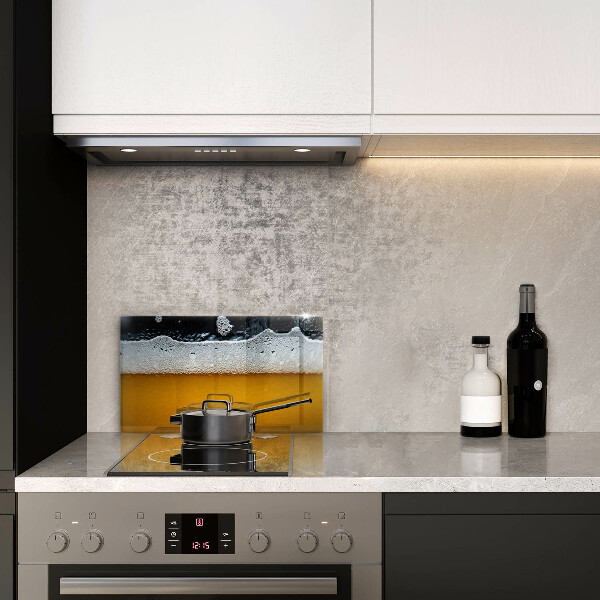 Sklenený kryt za sporák Pite pivnú penu