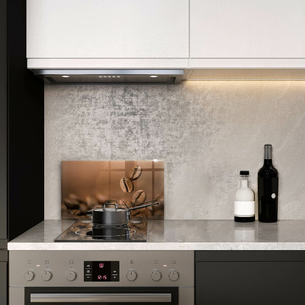 Sklenený kryt za sporák Kávové zrná