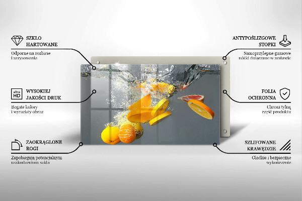 Kryt na plynový sporák Citróny vo vode