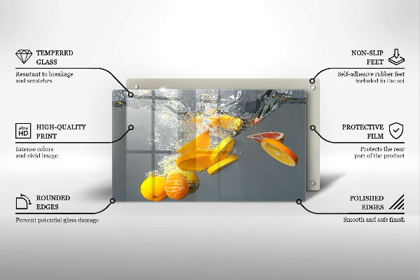 Kryt na plynový sporák Citróny vo vode