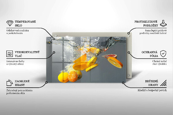 Kryt na plynový sporák Citróny vo vode